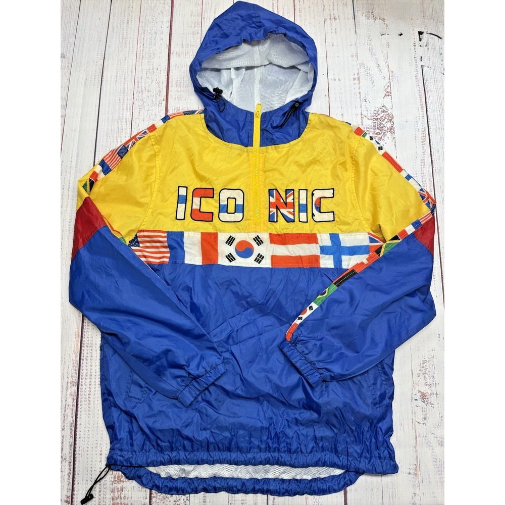 Rebel Minds Iconic Wind Breaker Unisex Size XL Quater Zip Flags